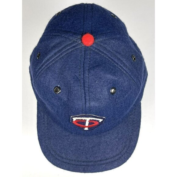 VTG 1950s MLB LARGE Navy Wool Blend Felt Minnesota Twins BASEBALL CAP USA NEW - Picture 5 of 10